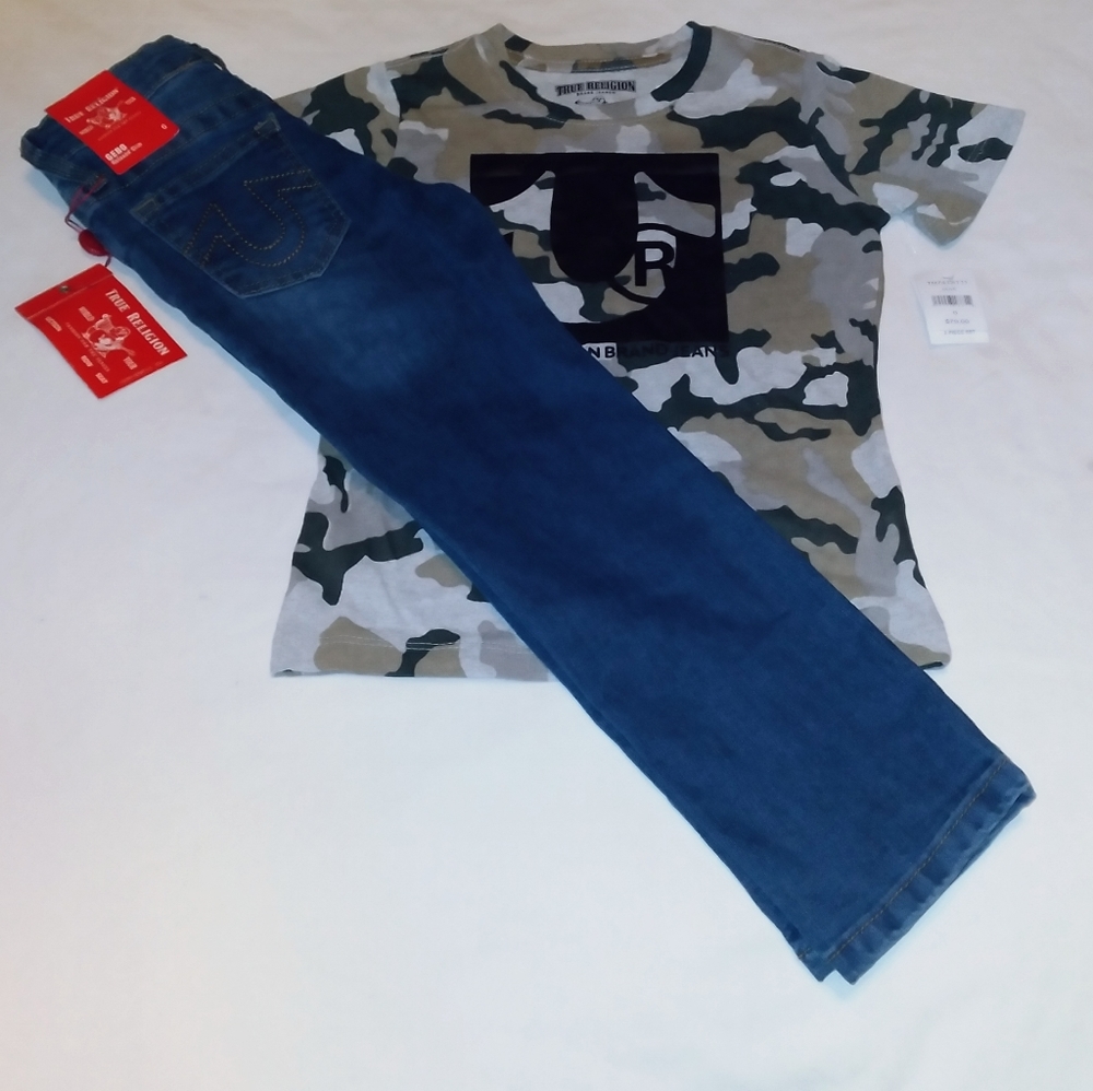 True Religion Boys Youth 2pc Jean's & Tee Set